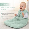 Picture of FILLEEP Fleece Baby Sleep Sack 12-18 Months 2.5 Tog with Plush Dots, Winter Baby Wearable Blanket for Infant Toddler Sleeping Sack 2-Way Zipper Warm Sleep Sack, Green