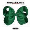 Picture of DEEKA 2 PCS 6" Big Hand-made Grosgrain Ribbon Solid Color Hair Bows Alligator Clips Hair Accessories for Little Teen Toddler Girls Kids Set of 2 -Hunter Green
