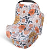 Picture of Rquite Baby Car Seat Cover, Floral Carseat Cover Girls Boy, Breathable Nursing Cover for Breastfeeding, Stretchy Infant Car Seat Cover, Multi Use Car Seat Canopy Baby Carrier Cover Stroller Covers