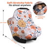 Picture of Rquite Baby Car Seat Cover, Floral Carseat Cover Girls Boy, Breathable Nursing Cover for Breastfeeding, Stretchy Infant Car Seat Cover, Multi Use Car Seat Canopy Baby Carrier Cover Stroller Covers