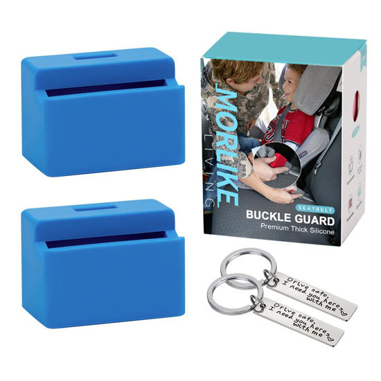 Picture of Morlike Silicone Seatbelt Secure Buckle Safety Cover Lock (BLUE2-2 PCAK)