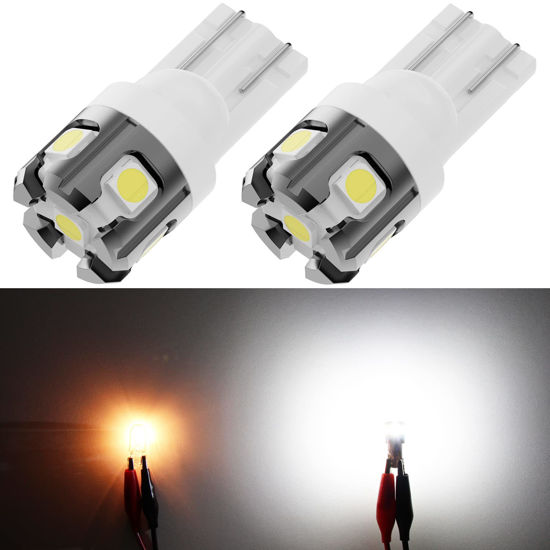 Picture of PHINLION 194 LED Light Bulb 6000K White Super Bright 168 175 2825 W5W T10 Wedge 6-SMD 3030 Chipsets LED Replacement Bulbs for Car Interior Dome Map Readling Door Courtesy License Plate Lights
