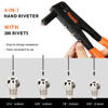 Picture of Meiwaltee Rivet gun,Professional Pop Rivet Gun Kit with 200Pcs Rivets, 3/32"-1/8"-5/32"-3/16", Heavy Hand Riveter kit Suitable for Metal work, Gutter, Automotive and other common DIY projects