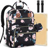 Picture of Tenot Baby Diaper Bag Backpack, Travel Diaper Bags for Baby Girl Boy Large Capacity Baby Bag Backpack for Women Black Floral