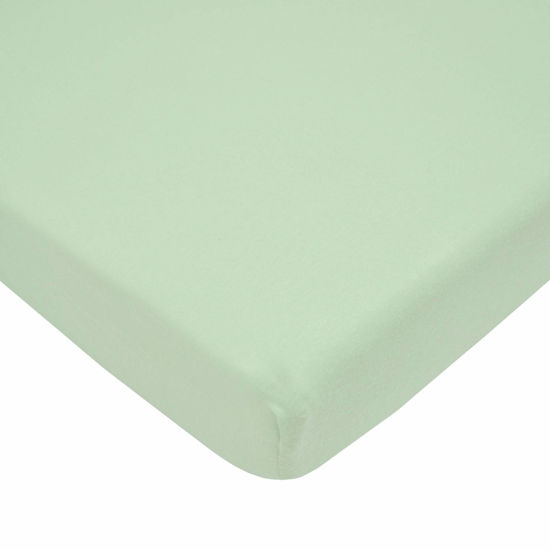 Picture of American Baby Company Fitted Mini Crib Sheet 24" x 38", Soft Breathable Neutral 100% Cotton Jersey Portable Sheet, Green, for Boys and Girls, Fits Most Pack N Play and Mini Crib Mattresses