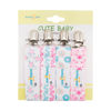 Picture of Babygoal Baby Girl Pacifier Clips with Pacifier Case, 4 Pack Metal Teething Clips & Pacifier Clips for Boys and Girls Fits Most Pacifier Styles & Baby Toys and Baby Gift 4MP04-HZ