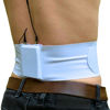 Picture of URSA Waist Strap - Ultra Slim, Breathable & Stretchy Microphone Transmitter Straps. Compatible with Most Transmitter/Receivers (White, Medium Waist - Big Pouch)