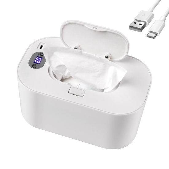 Picture of Baby Wipe Warmer and Baby Wet Wipes Dispenser, 5 Modes of Temperature Heating Control Portable Diaper Wipes Warmer for Newborn Baby, Baby Shower Gifts White