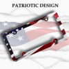 Picture of LIN KANG American Flag License Plate Frame Holder - 2 Pack Patriotic Universal Aluminum Matte Stripe US Flag Gloss Car Plate Frame Covers with 4 Holes and Screws Fasteners Caps