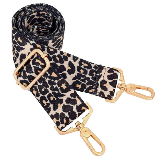 Picture of Adjustable Crossbody Strap for Purses Replacement Guitar Multicolor Style Handbag Straps Guitar Shoulder Strap for Women (Leopard-A)