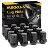 Picture of MIKKUPPA M12x1.5 ATV Lug Nuts - 16pcs 12x1.5 Aftermarket Lug Nuts Black with 19mm Hex, Compatible with Polaris Ranger XP RZR 900 1000 General 1000 Pioneer 500 700 1000