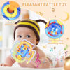 Picture of Orzbow Sensory Teething Toys for Babies, Baby Montessori Toys 3-6-12-18 Months, Infant Teethers Relief Chew Toys, Silicone Baby Rattle Toys - Early Development Toy for Toddlers, BPA Free, Blue