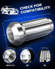 Picture of OMT M14x1.5 Wheel Lug Nuts 32 Pack, Chrome Lug Nuts 2 inches Tall Spline Drive Cone Seat with Socket Compatible with Ford F250 F350 Super Duty, Chevy Silverado 1500 2500HD and GMC Sierra