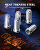Picture of OMT M14x1.5 Wheel Lug Nuts 32 Pack, Chrome Lug Nuts 2 inches Tall Spline Drive Cone Seat with Socket Compatible with Ford F250 F350 Super Duty, Chevy Silverado 1500 2500HD and GMC Sierra