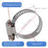 Picture of Roadformer 1.5" Worm Gear Hose Clamp - SAE 24 Size, Full Stainless Steel with 1/2" Band Working Range 27mm - 51mm Duct Clamp Pipe Clamp Worm Drive Hose Clamp Fuel Line Clamp (10 Pack, 27mm - 51mm)