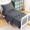 Picture of NTBAY Toddler Bedding Set - 4 Piece Soft and Breathable Crib Bedding Set for Boys and Girls, Includes Quilted Comforter, Fitted Sheet, Flat Top Sheet and Envelope Pillowcase, Dark Grey