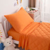 Picture of NTBAY Toddler Bedding Set - 4 Piece Soft and Breathable Crib Bedding Set for Boys and Girls, Includes Quilted Comforter, Fitted Sheet, Flat Top Sheet and Envelope Pillowcase, Orange