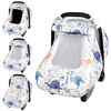 Picture of Pea Pod Winter Baby Car Seat Cover for Newborn, Warm Infant Car Seat Canopy Covers with 2 Layers Windows of Breathable Mesh/Fabric, Lightweight Polyester/Thick Minky Dot Backing, Universal Fit