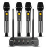 Picture of Bietrun 4 Channel Wireless Microphone with Echo/Treble/Bass, 160 ft UHF Range, 4 XLR+1/4‘’Output, Metal Cordless Handheld Dynamic Mics System for Wedding, Church, Karaoke, Singing, DJ(Auto Connect)