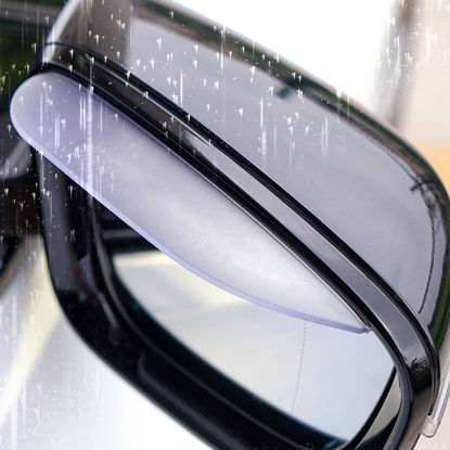 Picture of Pincuttee 2PC Side Mirror Visor Rain Guards,Car Rear View Mirror Rain Cover,Silicone Rain Shield,Mirror Cover Rubber Visor Guard(Transparent,2Pack)