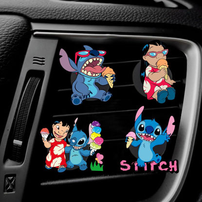 Picture of ZOSTLAND Cute Cartoon Car Air Vent Clip Decoration,Car Air Fresheners, Funny Car Vent Clip,Personalized Automotive Interior Decoration Accessories,Car Decor Gift for women,men (4pcs Alien Ice Cream)