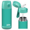Picture of Jarlson® Charli Children's Stainless Steel Drinking Bottle with Straw - Thermos Flask 350 ml - TÜV Tested - BPA Free - Leak-Proof - Thermal Water Bottle for School, Nursery (Turquoise)
