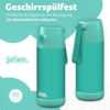 Picture of Jarlson® Charli Children's Stainless Steel Drinking Bottle with Straw - Thermos Flask 350 ml - TÜV Tested - BPA Free - Leak-Proof - Thermal Water Bottle for School, Nursery (Turquoise)