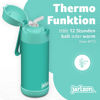 Picture of Jarlson® Charli Children's Stainless Steel Drinking Bottle with Straw - Thermos Flask 350 ml - TÜV Tested - BPA Free - Leak-Proof - Thermal Water Bottle for School, Nursery (Turquoise)