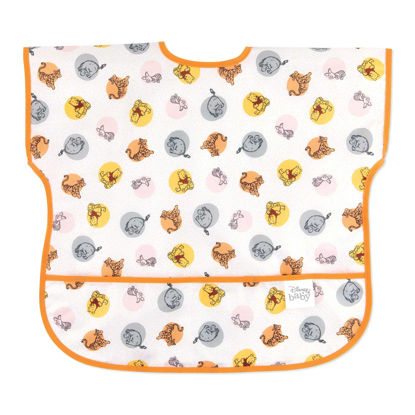 Picture of Bumkins Disney Short Sleeve Bib for Girl or Boy, Toddler and Kids for 1-3 Years, Large Size, Essential Must Have for Junior Children, Eating, Mess Saving Soft Fabric Play Apron, Winnie and Friends