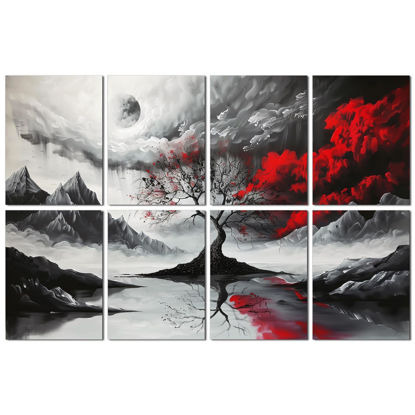 Picture of FurnoFlexArt Acoustic Panels Tiles Decorative Room Sound Proof Foam Absorbing Panels Noise Dampening Canceling Reducing Blocker for Walls (Scarlet Tree, 48 * 32 in)