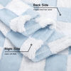 Picture of HOMRITAR Checkered Baby Blanket for Boys Girls Warm Cozy Reversible Checkerboard Toddlers Blanket, Fluffy Fuzzy Plush Lightweight Bed Blanket with Chessboard Grid Design 350GSM Baby Blue 30 x 40 Inch