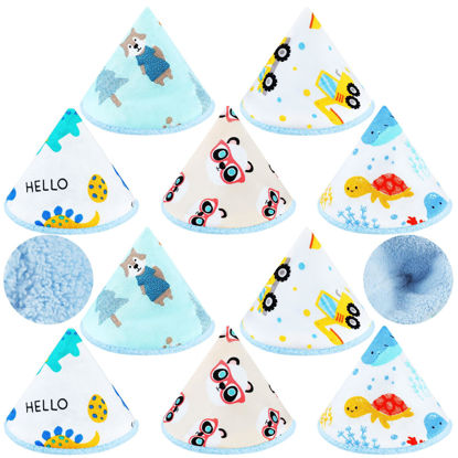 Picture of Timgle 10 Pcs Coral Velvet Pee Covers Baby Boy, Strong Water Absorption Pee Shield for Baby Boy, Reusable Pee Cap, Diaper Changing Accessory for Boys Newborn Gift (Dinosaur)