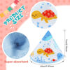 Picture of Timgle 10 Pcs Coral Velvet Pee Covers Baby Boy, Strong Water Absorption Pee Shield for Baby Boy, Reusable Pee Cap, Diaper Changing Accessory for Boys Newborn Gift (Dinosaur)