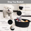 Picture of Goodpick Small Woven Basket, Baskets for Gifts Empty, Baby Basket with Handles, Black Baskets for Organizing, Dog Toy Basket, Rope Baskets for Storage, 12" x 8" x 5"