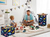 Picture of Essme Dinosaur Basket,Dinosaur Storage Baskets for Boys, Dinosaur Baskets for Boys Toy Bin with Handle Dinosaur Baskets for Dinosaur Room Decor, Clothes,Books.(Navy Blue dinosaurs)