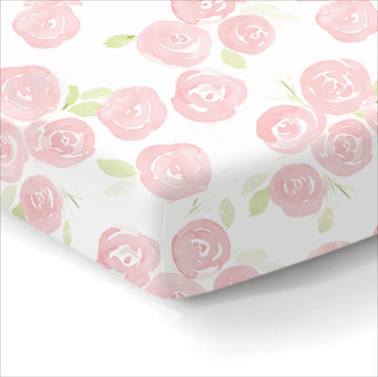 Picture of 100% Organic Cotton Fitted Sheets for Standard Crib and Toddler Mattresses/Pads 28” x 52” and up to 6” Thick. Boys and Girls. Fits, Dream On Me, Lullaby, Safety 1st, Newton, and Other Brands.Girl