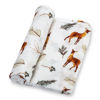 Picture of LollyBanks Swaddle Blanket | 100% Muslin Cotton | Newborn and Baby Nursery Essentials for Boys, Registry | Pine Tree Deer and Bear Forest Theme 3 Pack