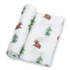 Picture of LollyBanks Swaddle Blanket | 100% Muslin Cotton | Newborn and Baby Nursery Essentials for Boys, Registry | Pine Tree Deer and Bear Forest Theme 3 Pack
