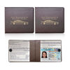 Picture of Ziciner Car Registration Insurance Holder, 2Pack Essential Auto Card Document Glove Box Organizer with Velcro Closure, Vehicle Interior Accessories Perfect for Most Car, Truck, SUV (Brown/Gold Words)