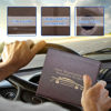 Picture of Ziciner Car Registration Insurance Holder, 2Pack Essential Auto Card Document Glove Box Organizer with Velcro Closure, Vehicle Interior Accessories Perfect for Most Car, Truck, SUV (Brown/Gold Words)
