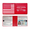 Picture of Ziciner Car Registration Insurance Holder, 2Pack Essential Auto Card Document Glove Box Organizer with Velcro Closure, Vehicle Interior Accessories Perfect for Most Car, Truck, SUV (Red/Back Flag)