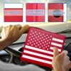 Picture of Ziciner Car Registration Insurance Holder, 2Pack Essential Auto Card Document Glove Box Organizer with Velcro Closure, Vehicle Interior Accessories Perfect for Most Car, Truck, SUV (Red/Back Flag)