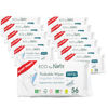Picture of Eco by Naty Flushable Baby Wipes - Compostable and Plant-Based Wipes, Chemical-Free and Hypoallergenic Baby Wipes Safe for Baby Sensitive Skin, 56 Wipes Per Pack (12 Pk)