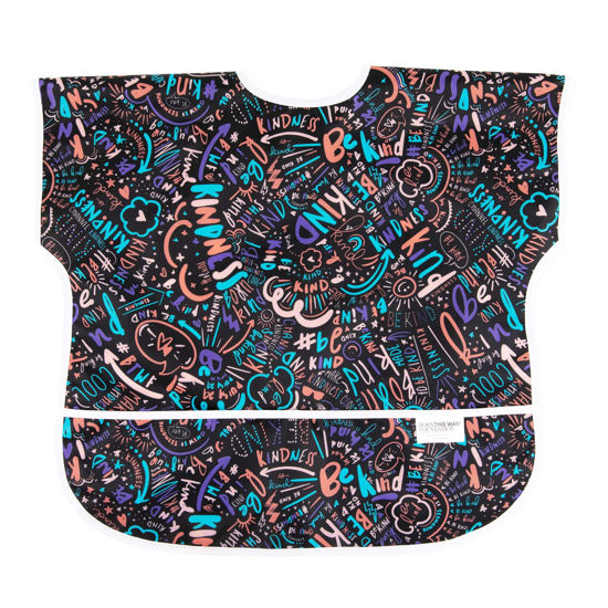 Picture of Bumkins Short Sleeve Bib for Girl or Boy, Toddler and Kids for 1-3 Years, Large Size, Essential Must Have for Junior Children, Eating, Mess Saving Soft Fabric Apron for Play, Born This Way