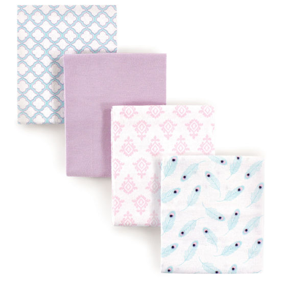 Picture of Hudson Baby Unisex Baby Cotton Flannel Receiving Blankets, Peacock, One Size