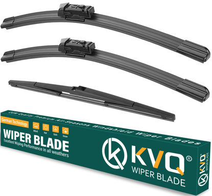 Picture of KVQ Windshield Wiper Blades Replacement for Toyota Prius 2016 2017 2018 2019 2020 2021 2022 Original Factory Quality Front Rear Wiper Blade Set - 28" 16" 16" (Set of 3)