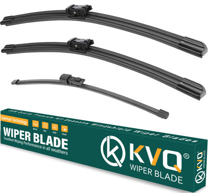 Picture of KVQ Windshield Wiper Blades Replacement for VW Volkswagen Tiguan 2018 2019 2020 2021 Original Factory Quality Front Rear Wiper Blade Set - 25" 22" 15" (Set of 3)