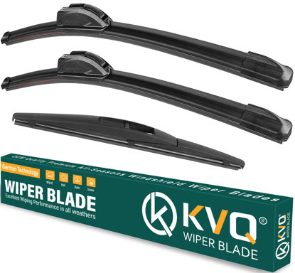 Picture of KVQ Windshield Wiper Blades Replacement for Mitsubishi Outlander Sport 2011-2022 Original Factory Quality Front Rear Wiper Blade Set - 24" 21" 10" (Set of 3)
