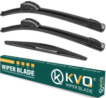 Picture of KVQ Windshield Wiper Blades Replacement for Mitsubishi Outlander 2014 2015 2016 2017 2018 2019 2020 Original Factory Quality Front Rear Wiper Blade Set - 26" 18" 12" (Set of 3)
