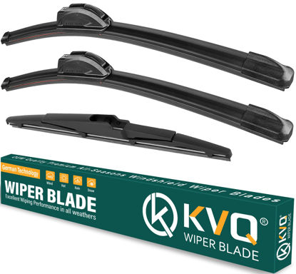Picture of KVQ Windshield Wiper Blades Replacement for Kia Sedona 2015 2016 2017 2018 2019 2020 2021 Original Factory Quality Front Rear Wiper Blade Set - 26" 18" 13" (Set of 3)